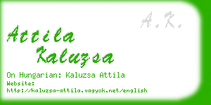 attila kaluzsa business card